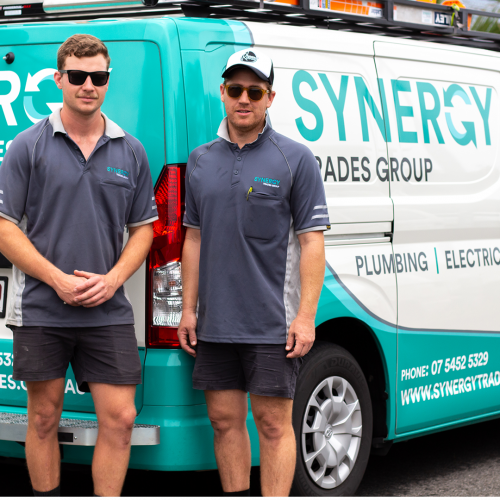 Synergy Trades Group - Plumbers in Action - Flexing our professional and licensed plumbers